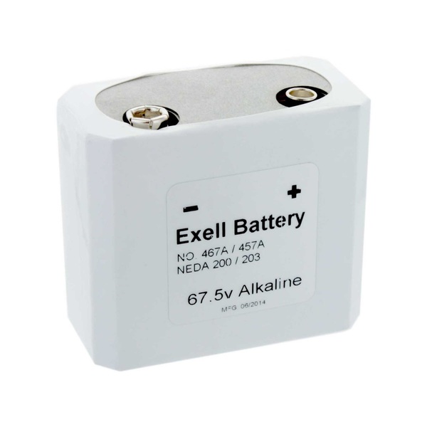 Exell Battery Battery 457/467 67.5V Alkaline Battery NEDA 203 Replaces ER457 457/467